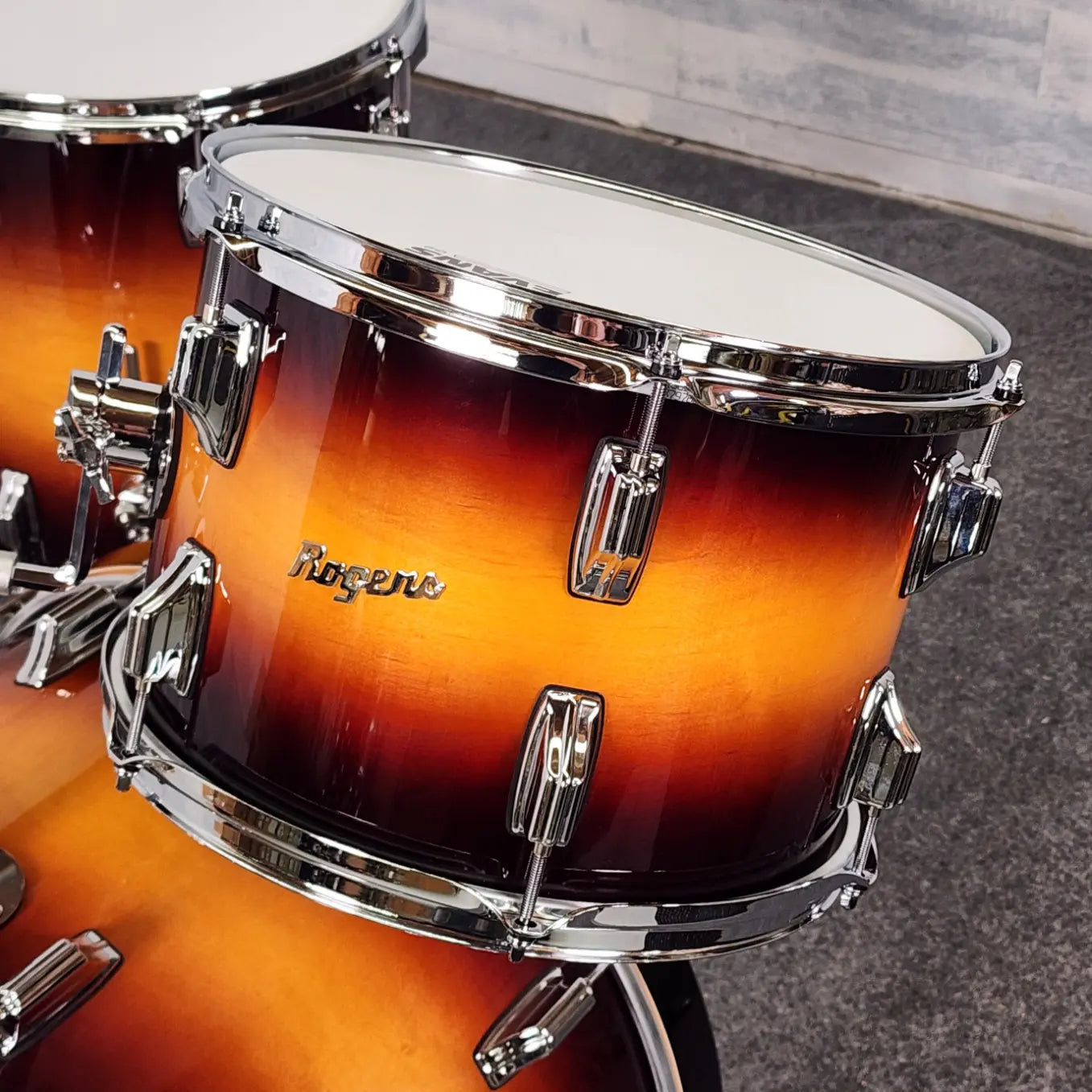 Used Rogers Powertone Limited Edition 3pc Drum Set Sunburst - Excellent - Drum Center Of Portsmouth