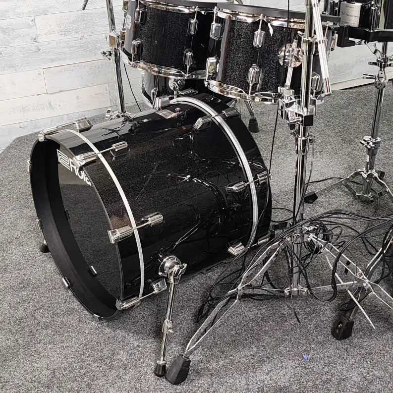 Used Roland 5pc VAD Drum Set Midnight Black Sparkle - Good - Drum Center Of Portsmouth