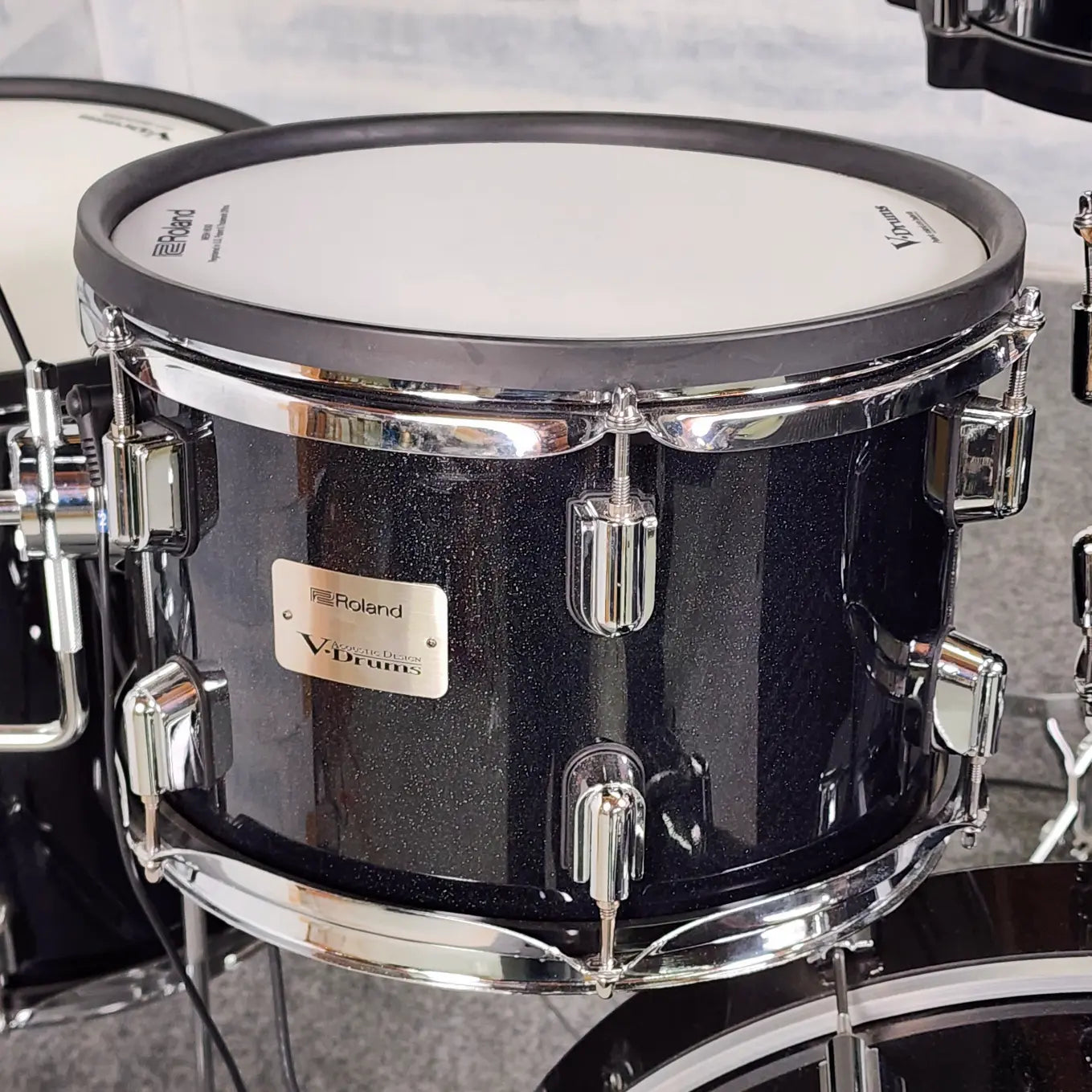 Used Roland 5pc VAD Drum Set Midnight Black Sparkle - Good - Drum Center Of Portsmouth