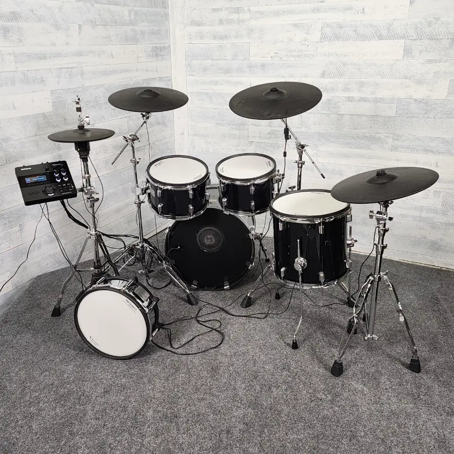 Used Roland 5pc VAD Drum Set Midnight Black Sparkle - Good - Drum Center Of Portsmouth