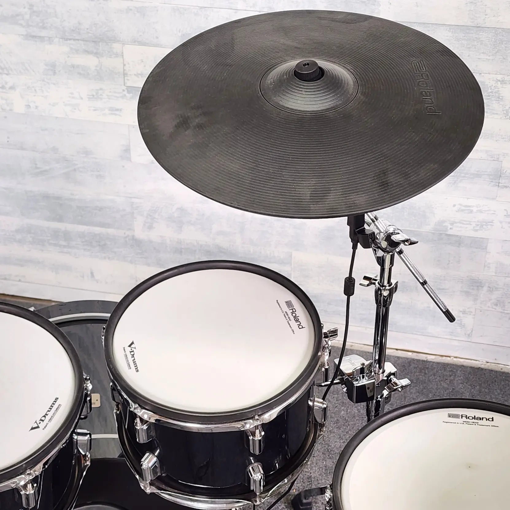 Used Roland 5pc VAD Drum Set Midnight Black Sparkle - Good - Drum Center Of Portsmouth