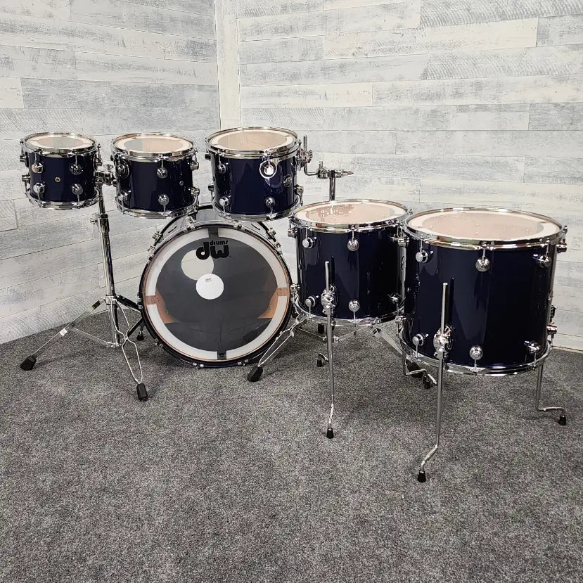 Used DW Performance Series 6pc Roadster Blue Metallic Lacquer - Very Good - Drum Center Of Portsmouth