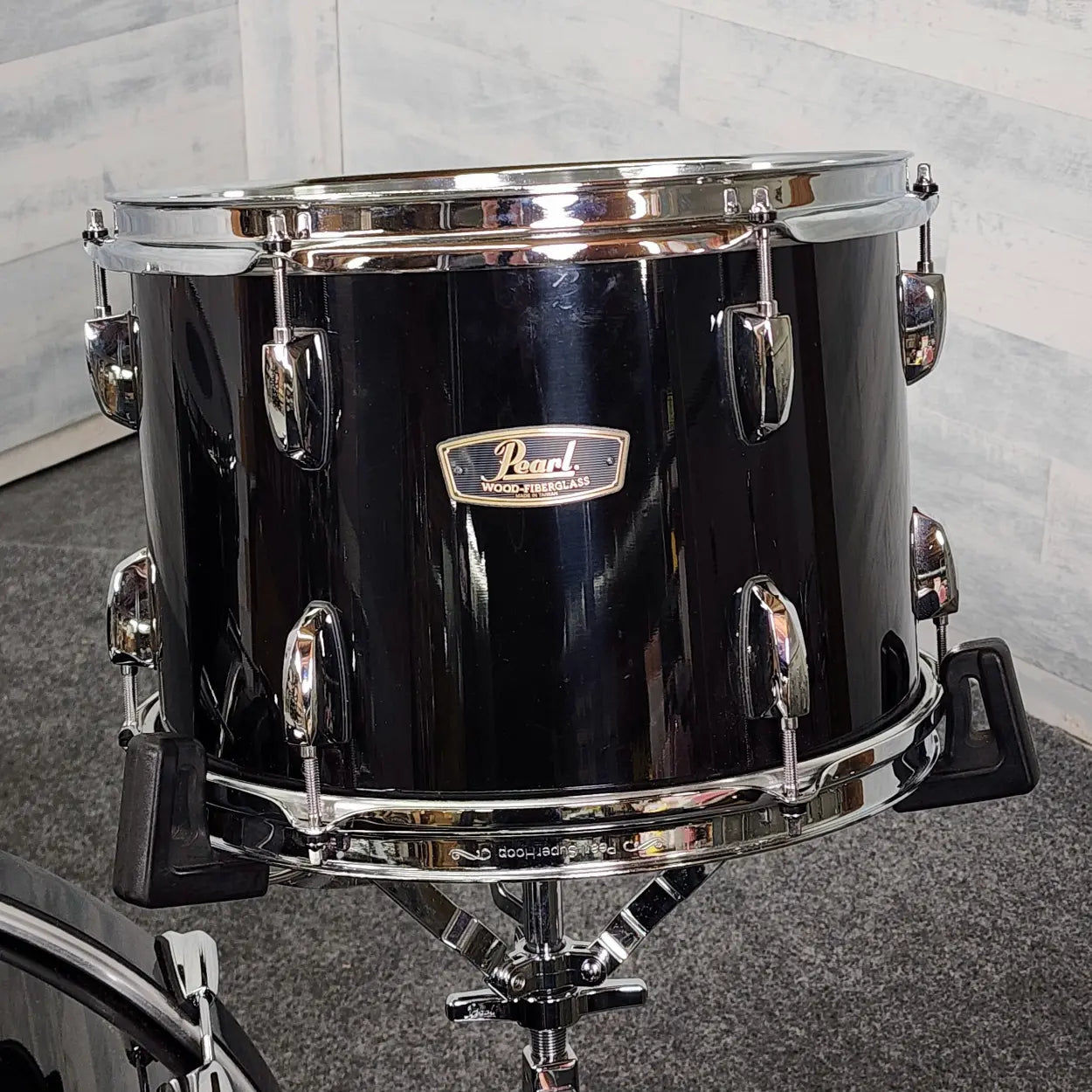 Used Pearl Wood Fiberglass 3pc Drum Set 2015 Reissue Black - Very Good - Drum Center Of Portsmouth
