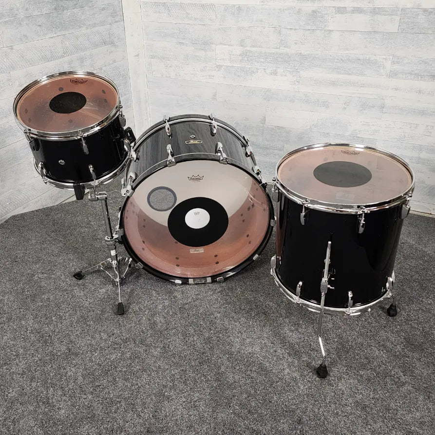 Used Pearl Wood Fiberglass 3pc Drum Set 2015 Reissue Black - Very Good - Drum Center Of Portsmouth