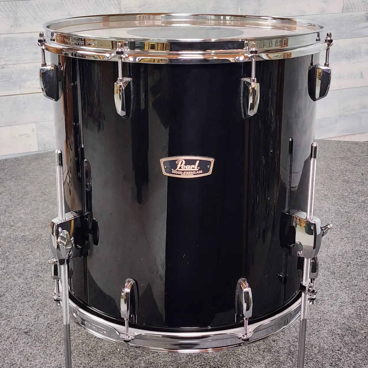 Used Pearl Wood Fiberglass 3pc Drum Set 2015 Reissue Black - Very Good - Drum Center Of Portsmouth