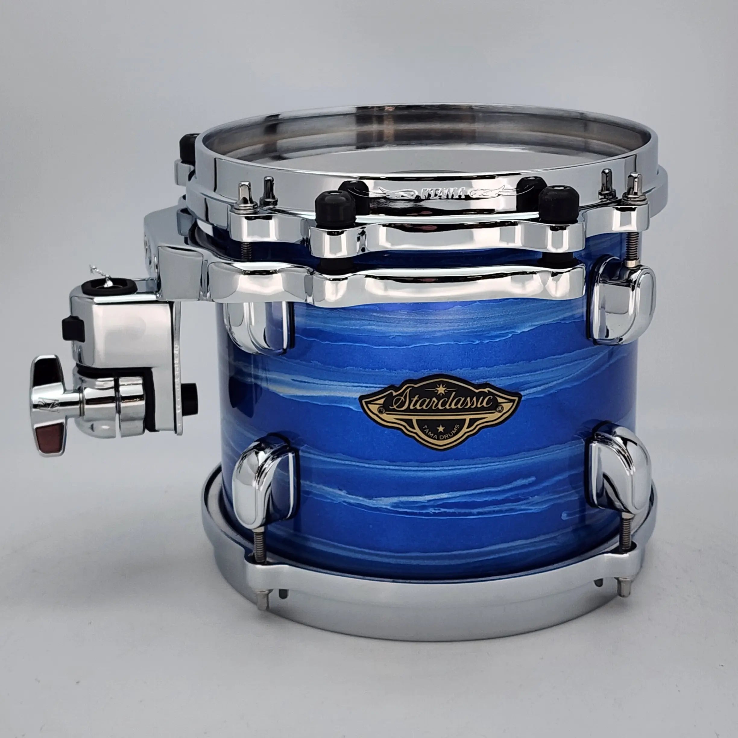 Used Tama Starclassic Walnut/Birch Rack Tom 8x7 Ocean Blue Ripple - Very Good - Drum Center Of Portsmouth