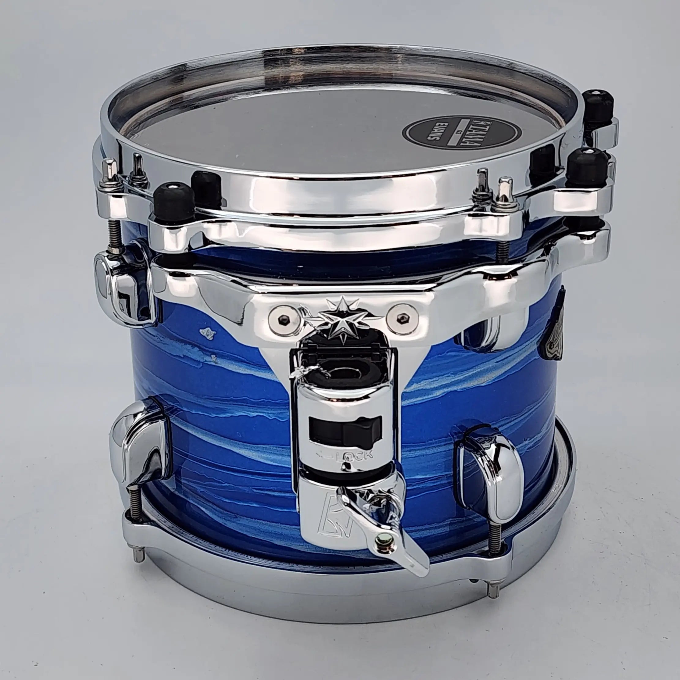 Used Tama Starclassic Walnut/Birch Rack Tom 8x7 Ocean Blue Ripple - Very Good - Drum Center Of Portsmouth
