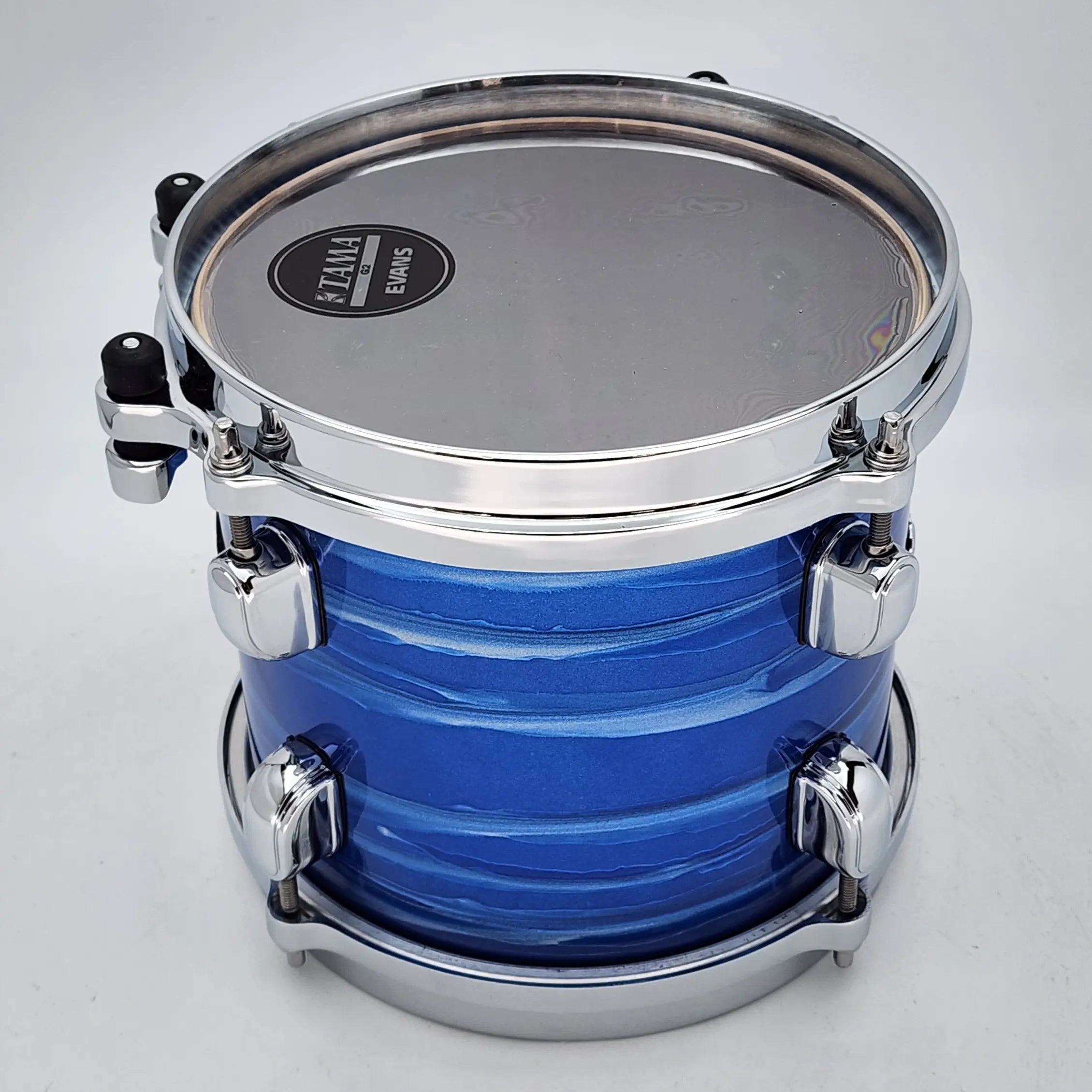 Used Tama Starclassic Walnut/Birch Rack Tom 8x7 Ocean Blue Ripple - Very Good - Drum Center Of Portsmouth