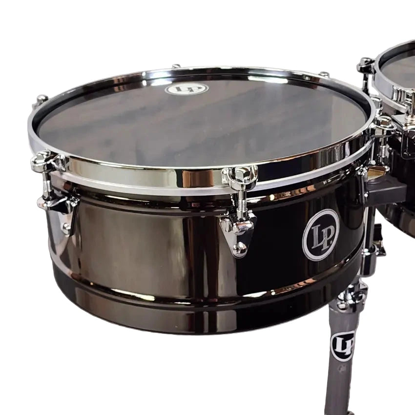 Used LP Karl Perazzo Prestige Timbales Black Nickel - Very Good - Drum Center Of Portsmouth