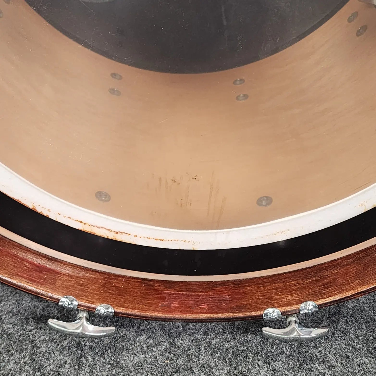 Used Vintage Ludwig 5pc Drum Set Mahogany Stain w/Double Tom Stand - Fair - Drum Center Of Portsmouth