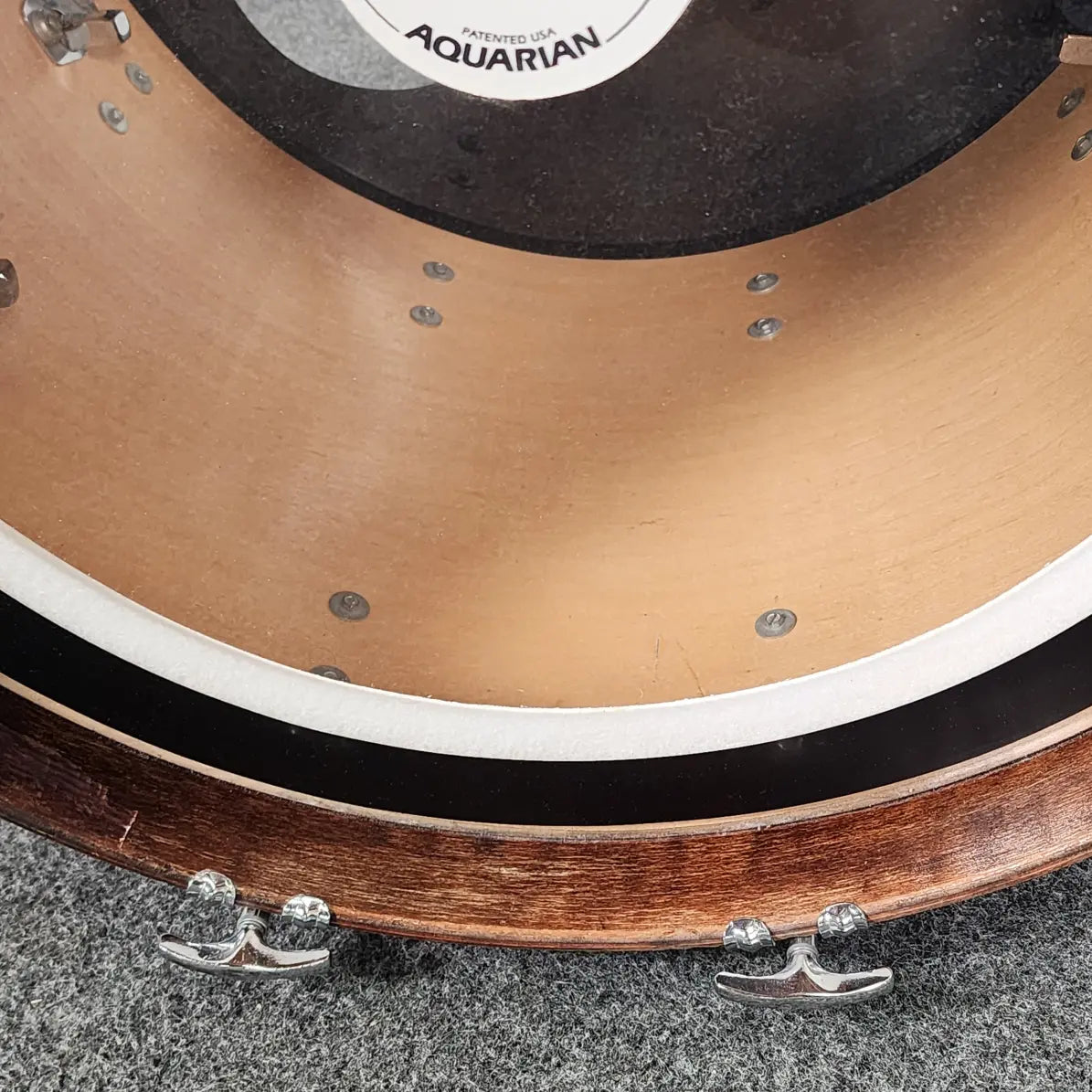 Used Vintage Ludwig 5pc Drum Set Mahogany Stain w/Double Tom Stand - Fair - Drum Center Of Portsmouth