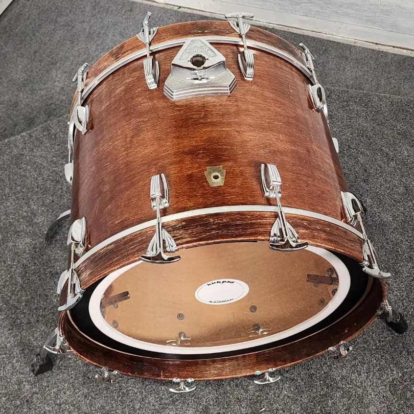 Used Vintage Ludwig 5pc Drum Set Mahogany Stain w/Double Tom Stand - Fair - Drum Center Of Portsmouth