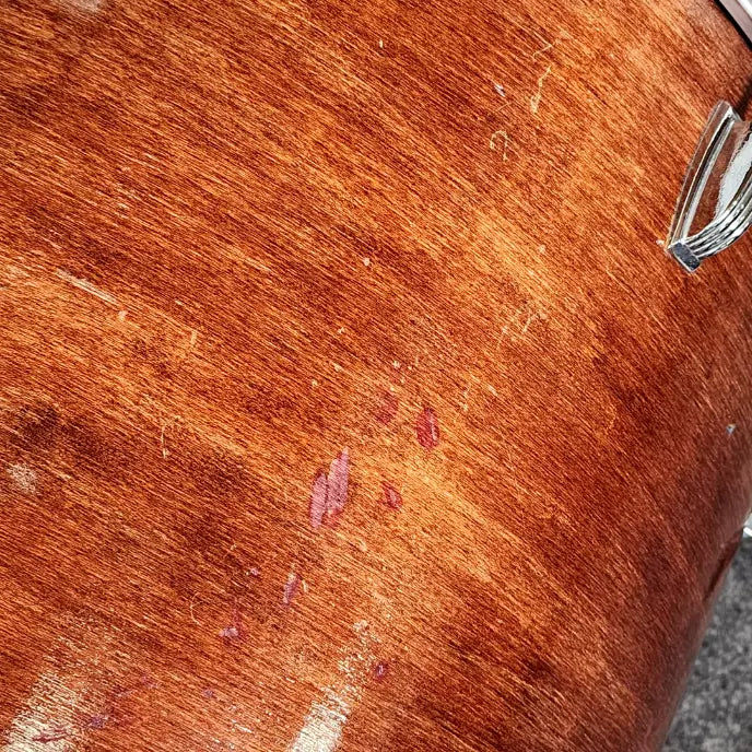Used Vintage Ludwig 5pc Drum Set Mahogany Stain w/Double Tom Stand - Fair - Drum Center Of Portsmouth