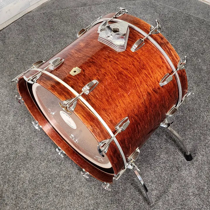 Used Vintage Ludwig 5pc Drum Set Mahogany Stain w/Double Tom Stand - Fair - Drum Center Of Portsmouth