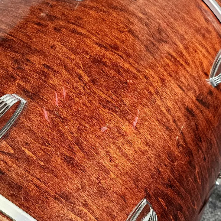 Used Vintage Ludwig 5pc Drum Set Mahogany Stain w/Double Tom Stand - Fair - Drum Center Of Portsmouth