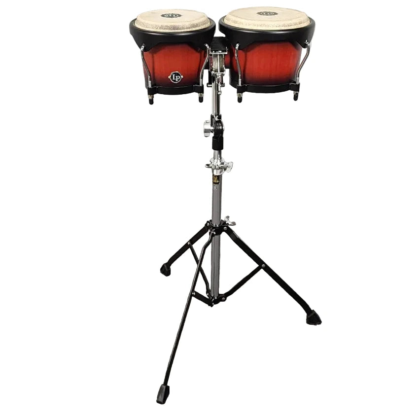 Used LP City Bongos Dark Wood w/LP Aspire Strap Lock Stand - Very Good - Drum Center Of Portsmouth