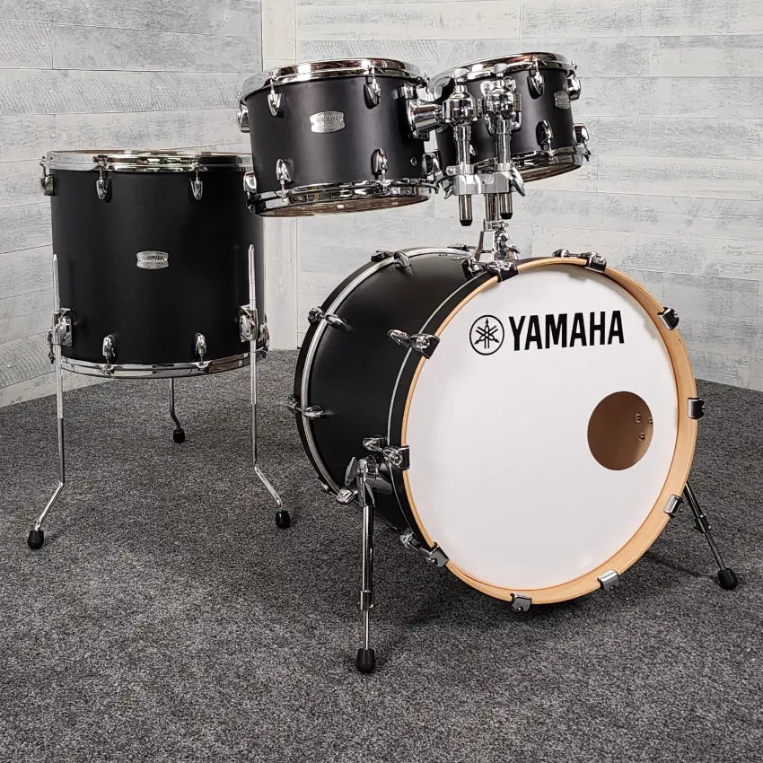 Used Yamaha Tour Custom 4pc Drum Set Licorice Satin - Very Good - Drum Center Of Portsmouth