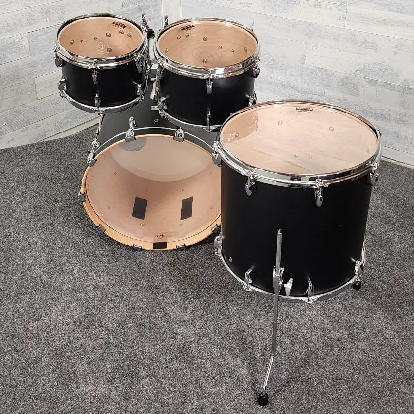 Used Yamaha Tour Custom 4pc Drum Set Licorice Satin - Very Good - Drum Center Of Portsmouth