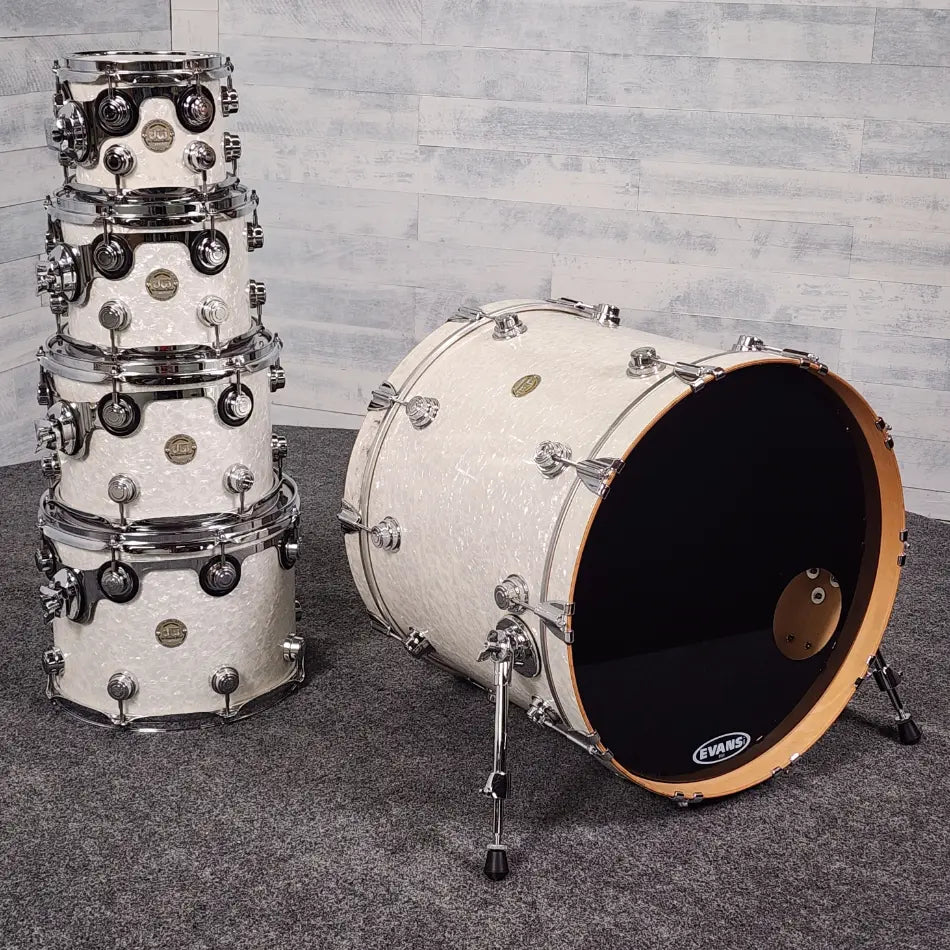 Used DW Collectors 4pc Drum Set White Marine Pearl - Fair - Drum Center Of Portsmouth
