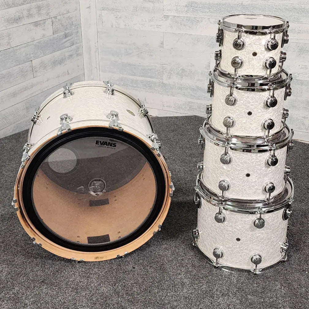 Used DW Collectors 4pc Drum Set White Marine Pearl - Fair - Drum Center Of Portsmouth