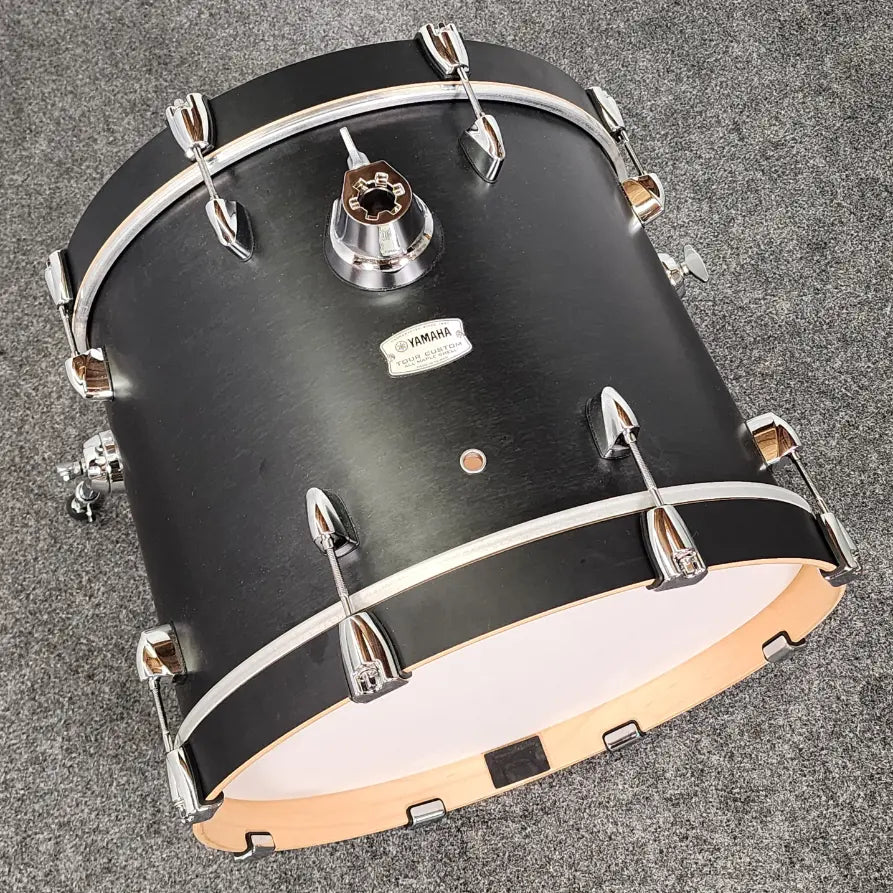 Used Yamaha Tour Custom Maple 3pc Drum Set Licorice Satin - Very Good - Drum Center Of Portsmouth