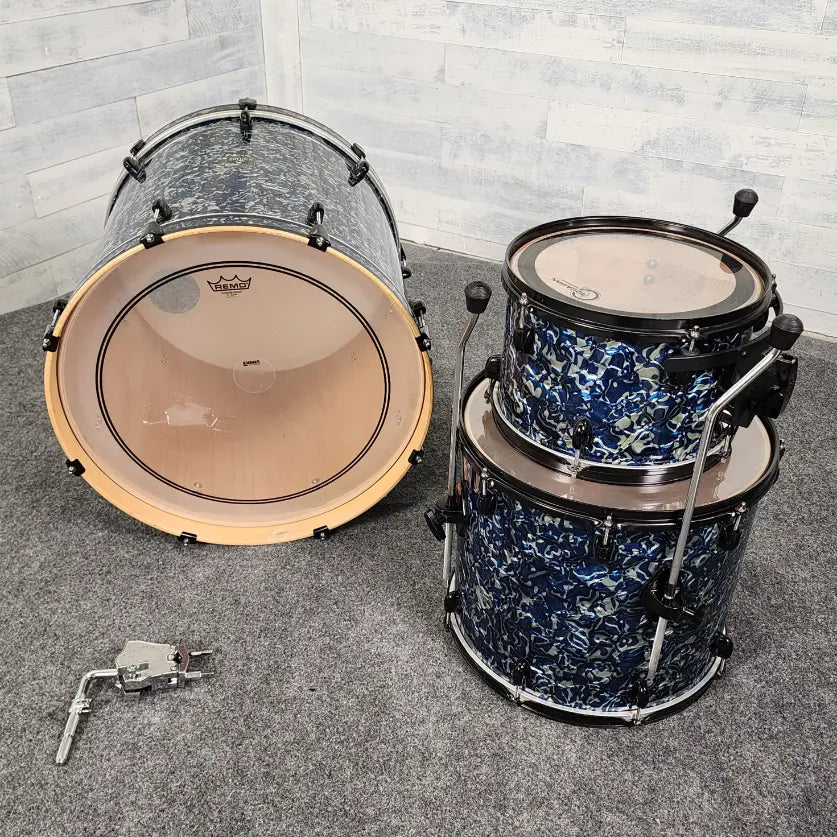 Used Gretsch Catalina Club 3pc Drum Set Alien Blue w/Tom Holder - Very Good - Drum Center Of Portsmouth
