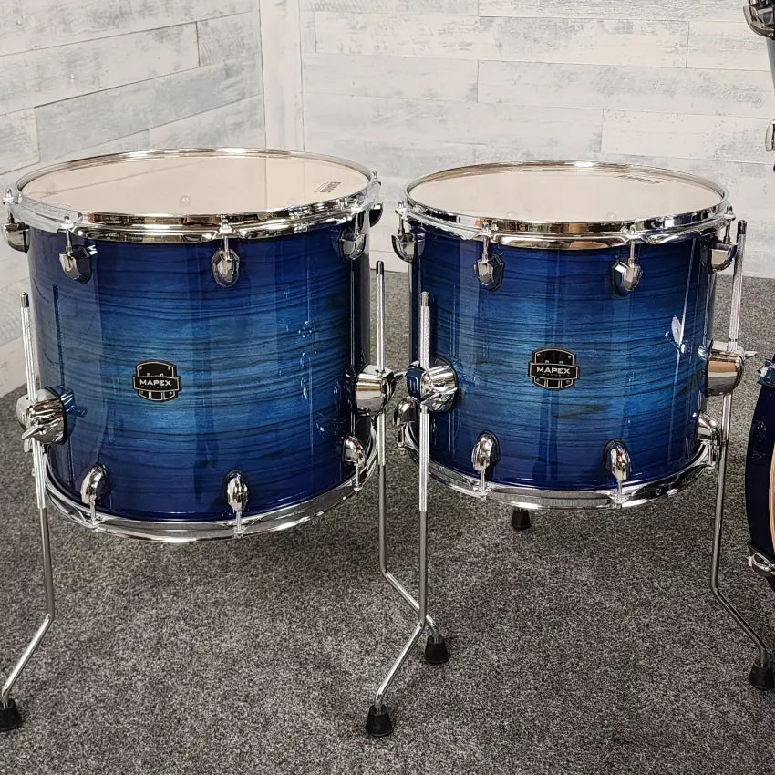 Used Mapex Armory 5pc Drum Set Blue Wave Burst - Very Good - Drum Center Of Portsmouth