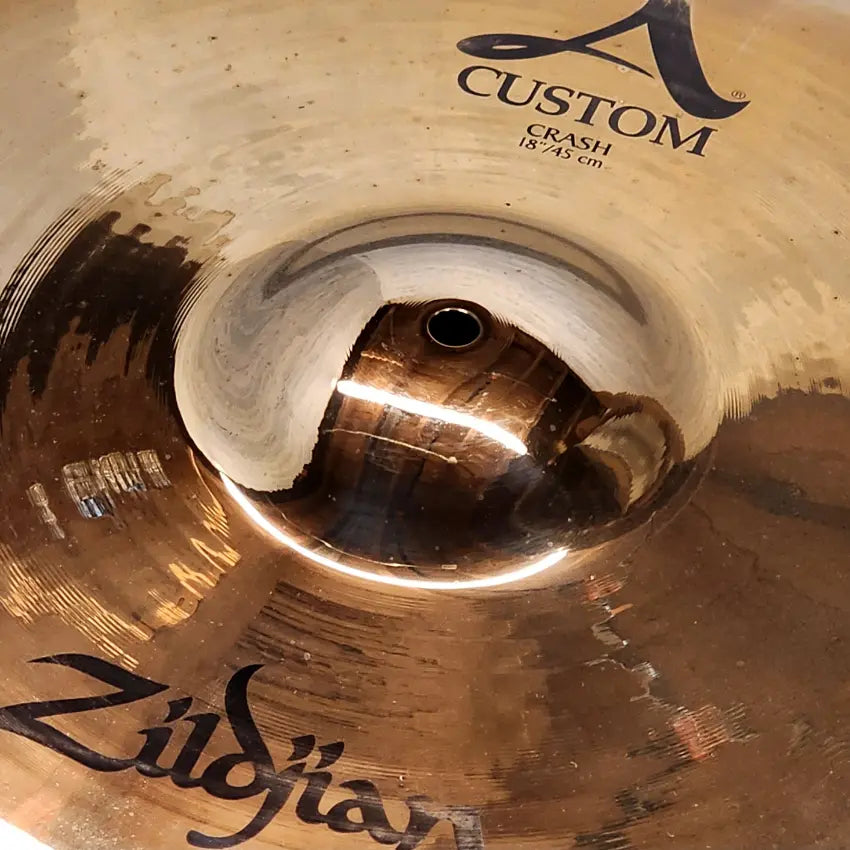 Used Zildjian A Custom Crash Cymbal 18" - Good - Drum Center Of Portsmouth