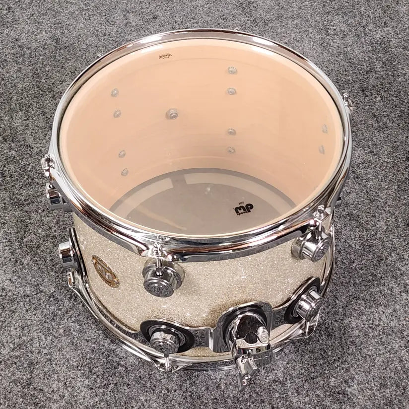 Used DW Collectors 3pc Drum Set Broken Glass Glitter w/Tom Stand - Good - Drum Center Of Portsmouth