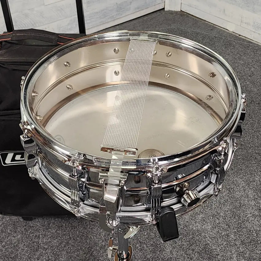 Used Ludwig Student Snare Drum Kit 14x5 w/Rolling Case & Stand - Good - Drum Center Of Portsmouth