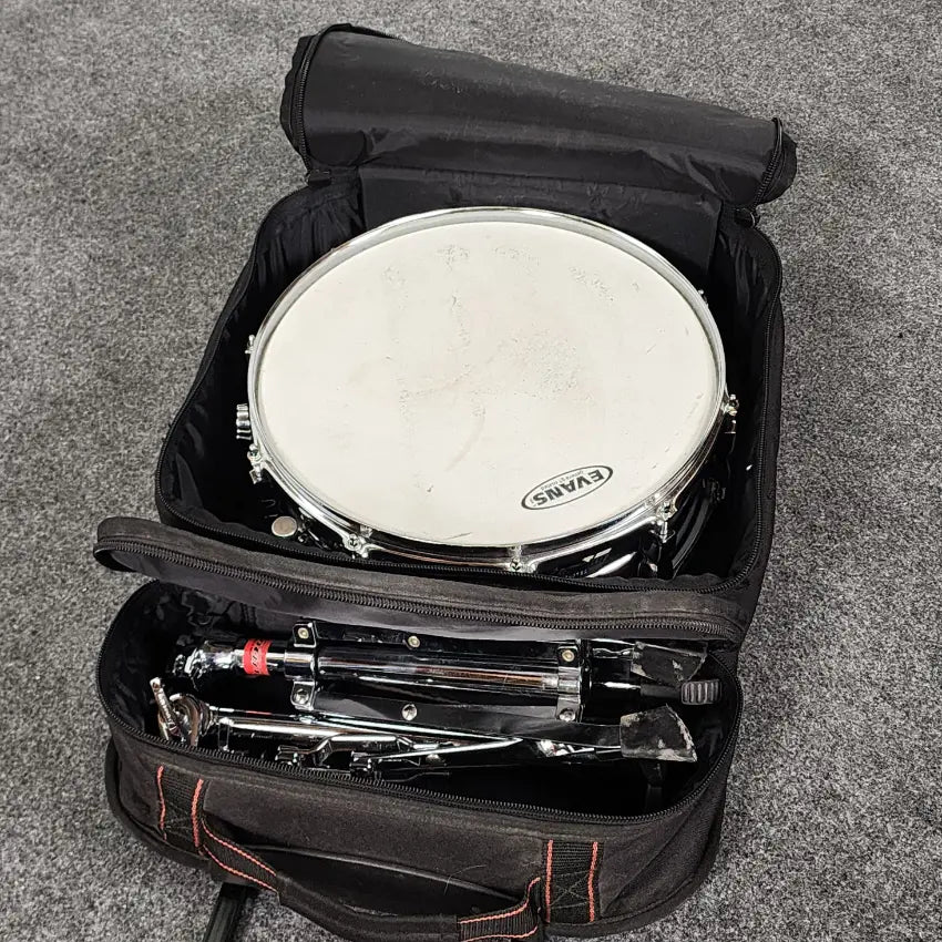 Used Ludwig Student Snare Drum Kit 14x5 w/Rolling Case & Stand - Good - Drum Center Of Portsmouth