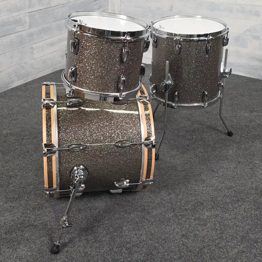 Used Gretsch Brooklyn 3pc Drum Set Pewter Sparkle - Very Good - Drum Center Of Portsmouth