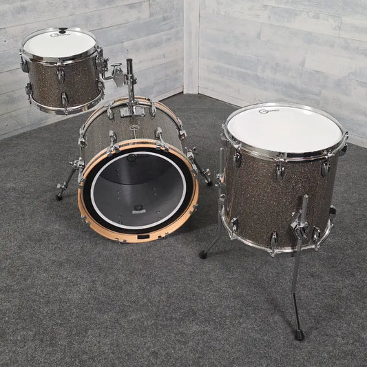 Used Gretsch Brooklyn 3pc Drum Set Pewter Sparkle - Very Good - Drum Center Of Portsmouth