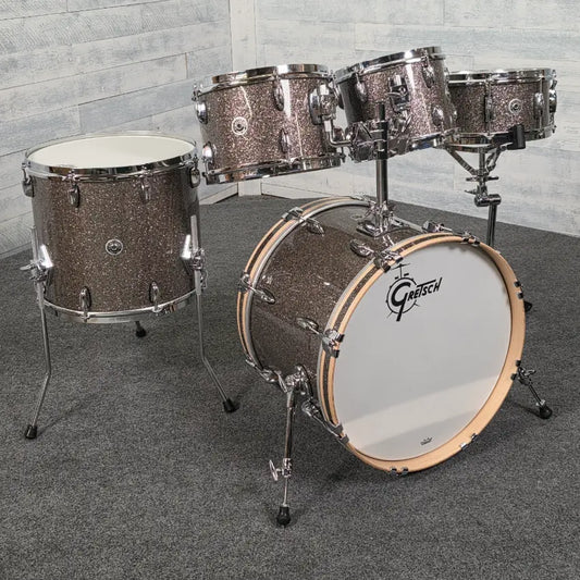 Used Gretsch Brooklyn 5pc Drum Set Pewter Sparkle - Very Good - Drum Center Of Portsmouth