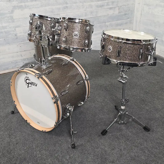 Used Gretsch Brooklyn 5pc Drum Set Pewter Sparkle - Very Good - Drum Center Of Portsmouth