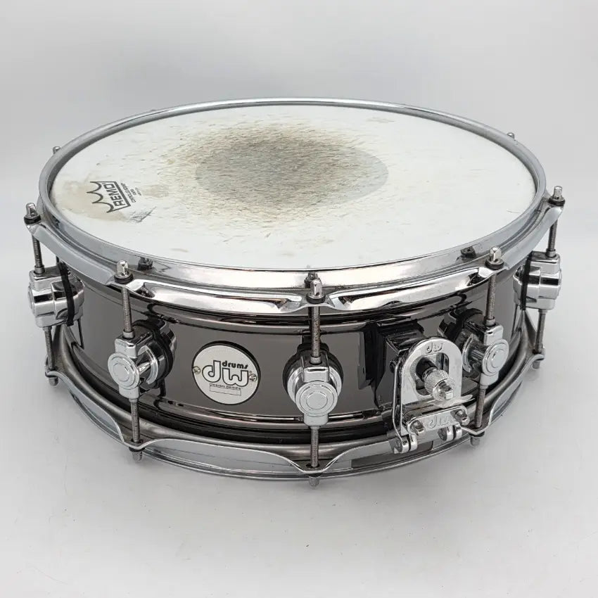 Used DW Design Black Nickel Over Brass Snare Drum 14x5.5 - Good - Drum Center Of Portsmouth