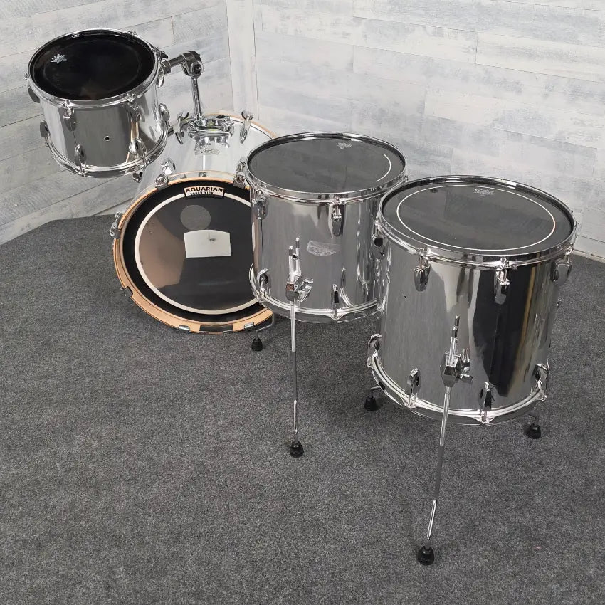 Used Pearl Export 4pc Drum Set Chrome - Fair - Drum Center Of Portsmouth