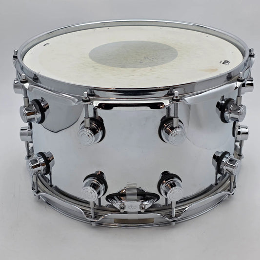 Used DW Performance Chrome Over Steel Snare Drum 14x8 - Very Good - Drum Center Of Portsmouth