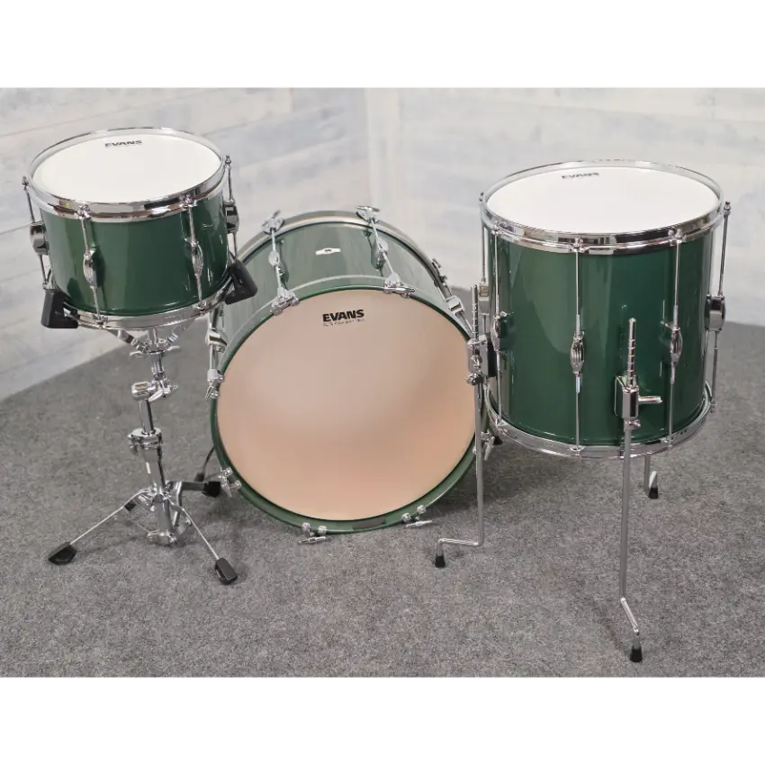 Used George Way Tuxedo Studio 3pc Drum Set Kaddy Green - Very Good - Drum Center Of Portsmouth