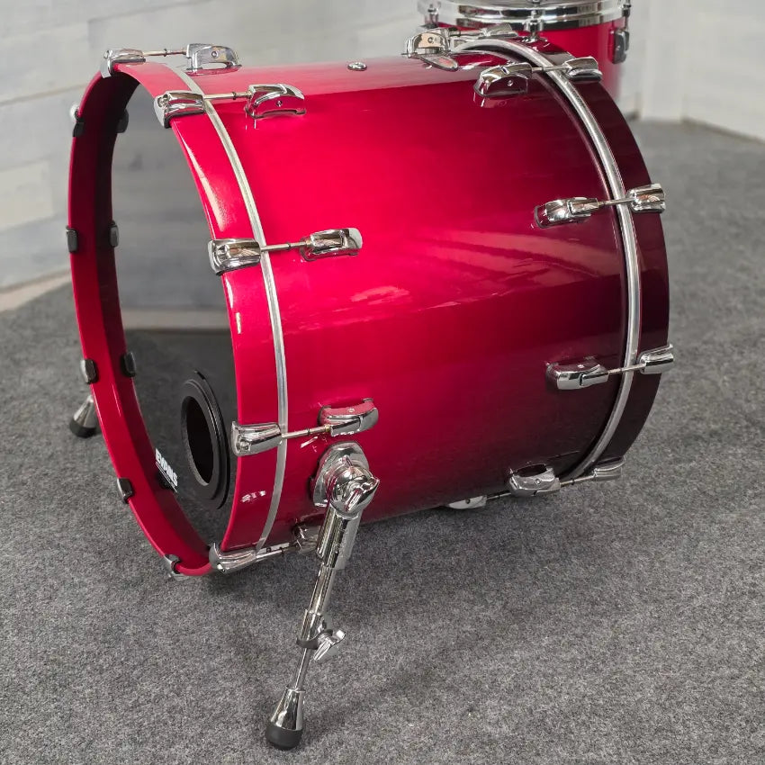 Used Pearl Reference 4pc Drum Set Scarlet Fade w/Cases - Very Good - Drum Center Of Portsmouth