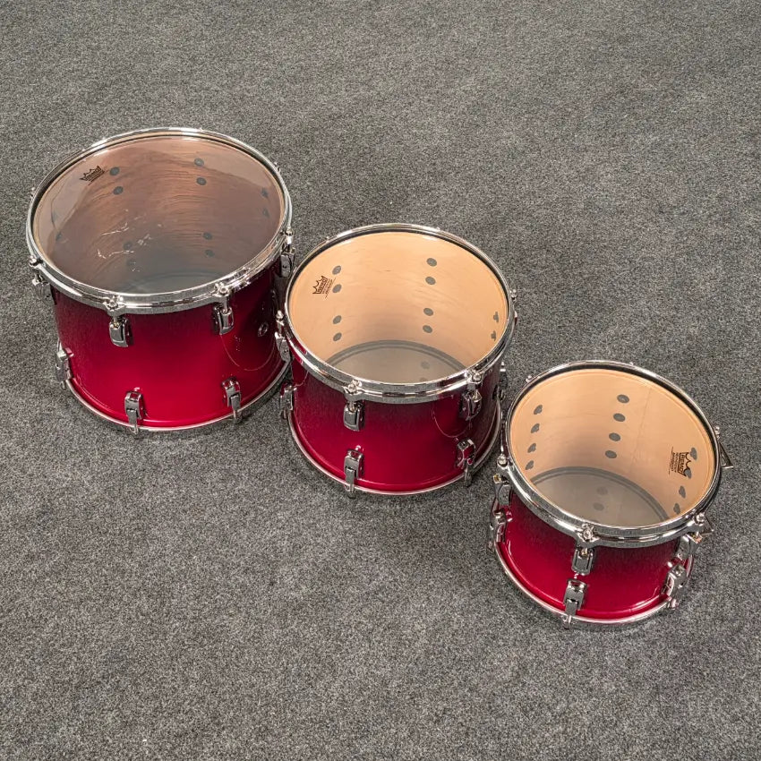 Used Pearl Reference 4pc Drum Set Scarlet Fade w/Cases - Very Good - Drum Center Of Portsmouth