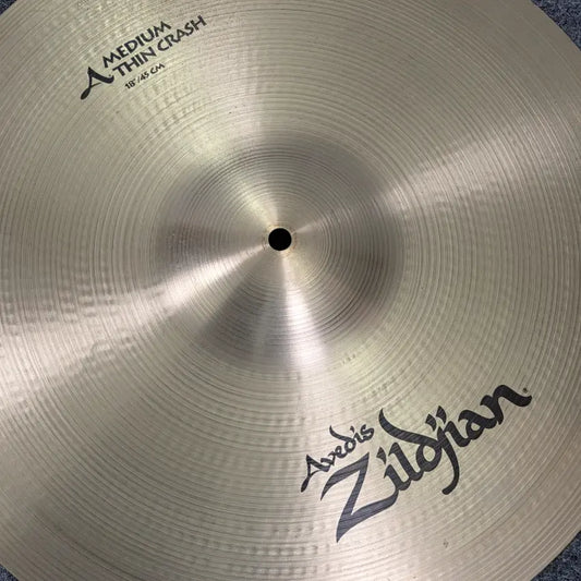Used Zildjian A Medium Thin Crash Cymbal 18" - Very Good - Drum Center Of Portsmouth
