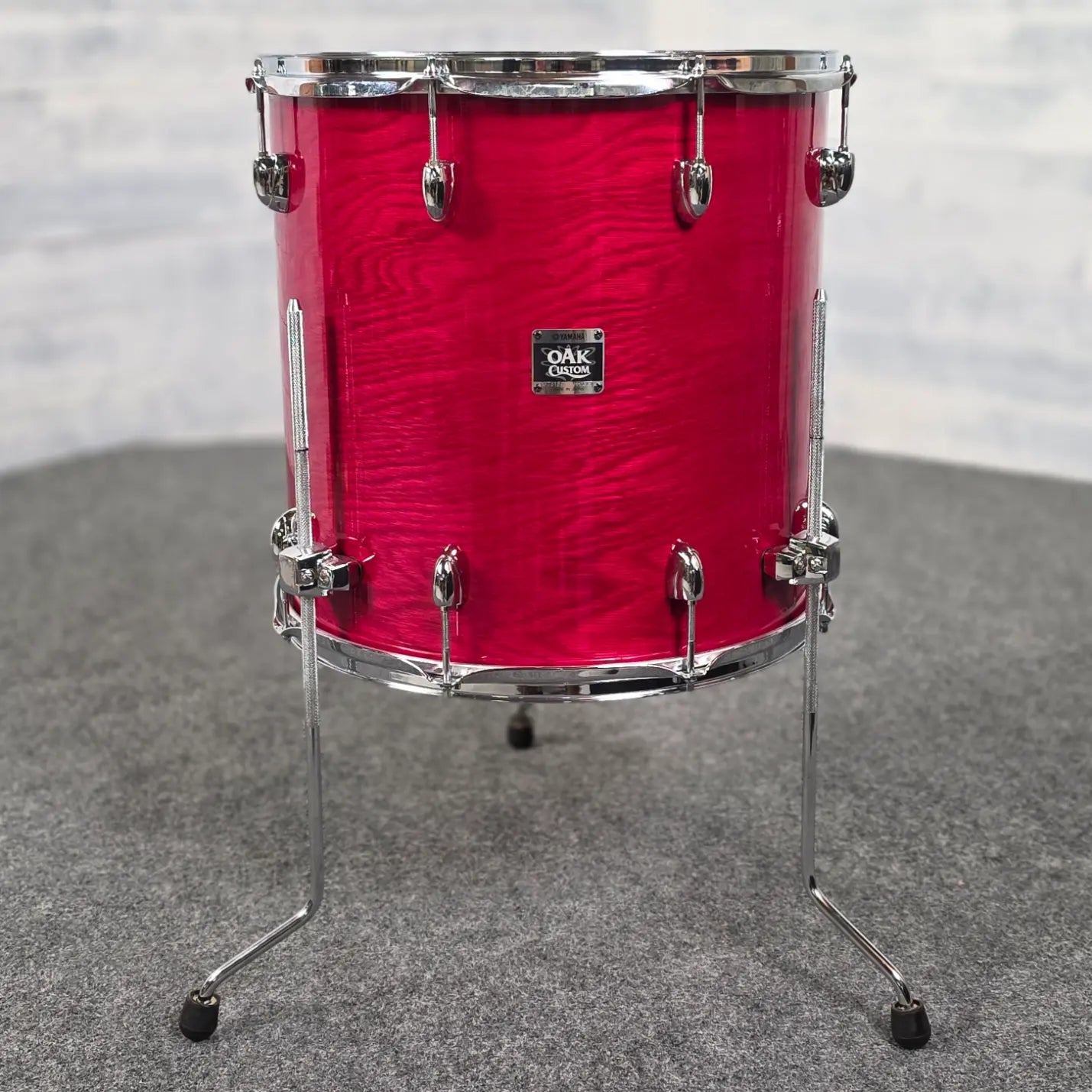 Used Yamaha Oak Custom Floor Tom 16x16 Red - Very Good - Drum Center Of Portsmouth