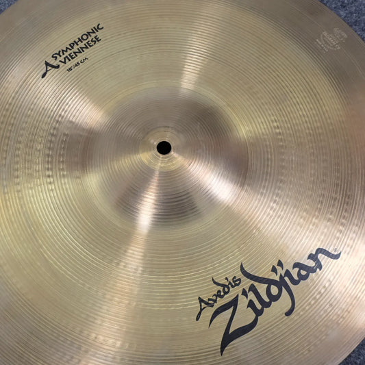 Used Zildjian A Symphonic Viennese Cymbal 18" - Very Good - Drum Center Of Portsmouth