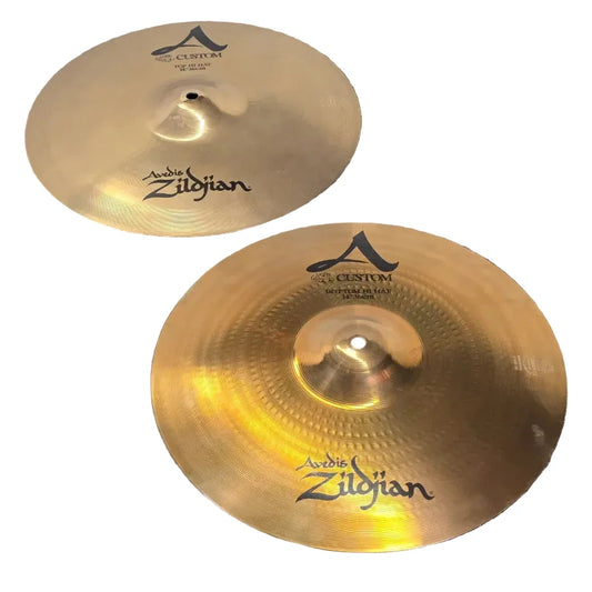 Used Zildjian A Custom Hi Hat Cymbals 14" - Very Good - Drum Center Of Portsmouth