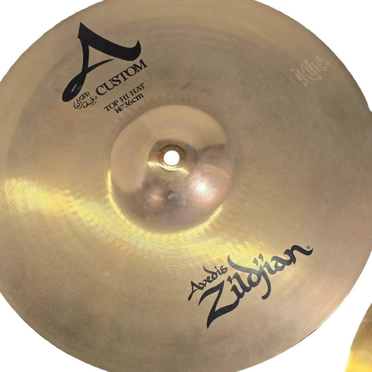 Used Zildjian A Custom Hi Hat Cymbals 14" - Very Good - Drum Center Of Portsmouth