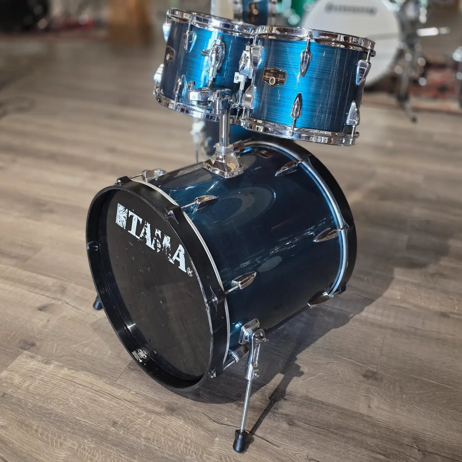 Used Tama Imperialstar 5pc Drum Set Hairline Blue - Good - Drum Center Of Portsmouth