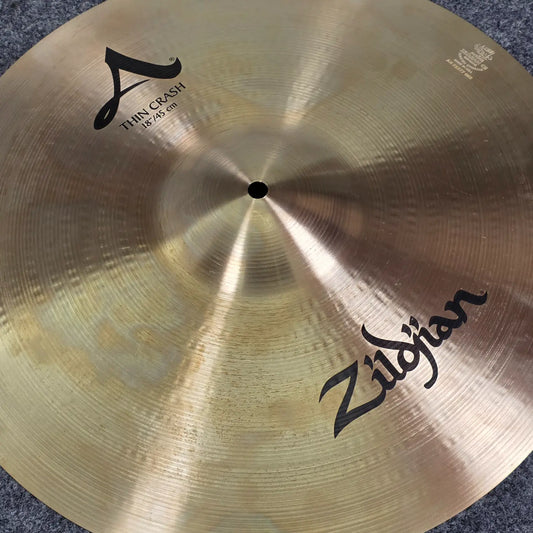 Used Zildjian A Thin Crash Cymbal 18" - Very Good - Drum Center Of Portsmouth