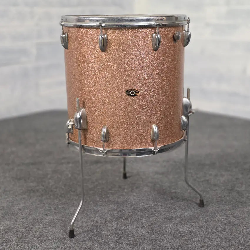 Used Vintage Slingerland Floor Tom 16x16 Champagne Sparkle - Fair - Drum Center Of Portsmouth