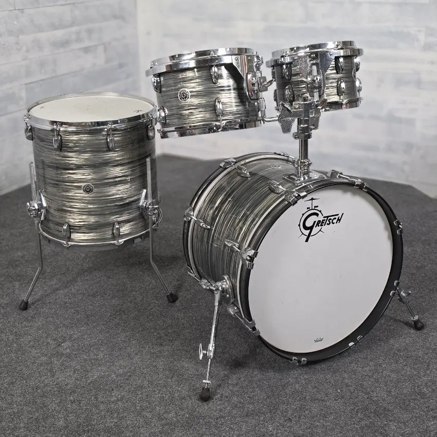 Used Gretsch Brooklyn 4pc Drum Set Grey Oyster - Good - Drum Center Of Portsmouth
